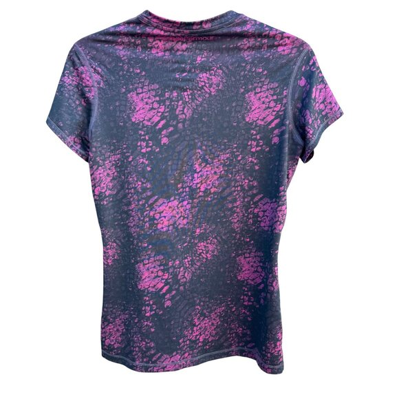 Under Armour Womens Sonic HeatGear Fitted Workout Athletic T-Shirt Pink Black S - Picture 4 of 8